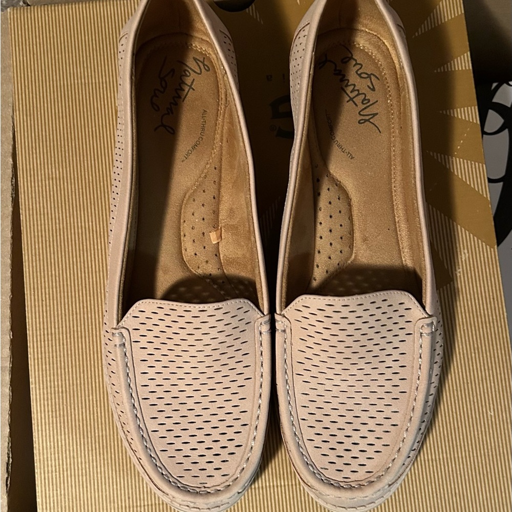 Mauve flats worn one time.